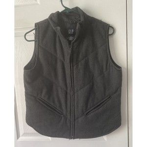 GAP Wool Blend Two Pocket Vest Charcoal Gray Size Medium